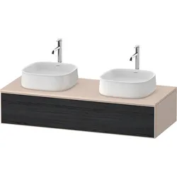 Duravit Zencha Konsolenwaschtischunterbau, 1300x550mm,1 Auszug, 2 Ausschnitte, ZE4813B16830000, Farbe: Front: EichSchwarz/Korpus: Taupe supermatt