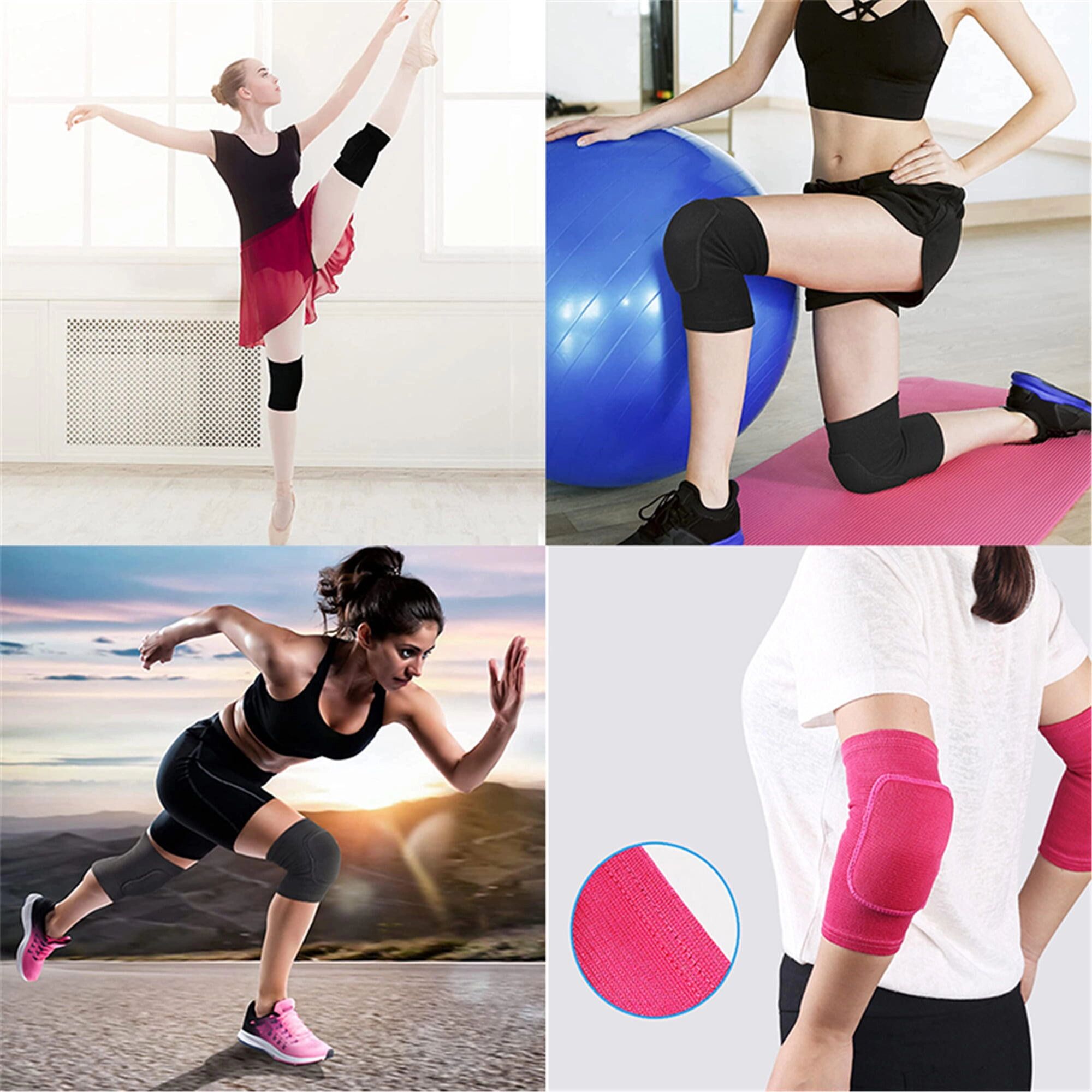 INF Genouillères de danse, genouillères de sport doux pour femmes L Le noir