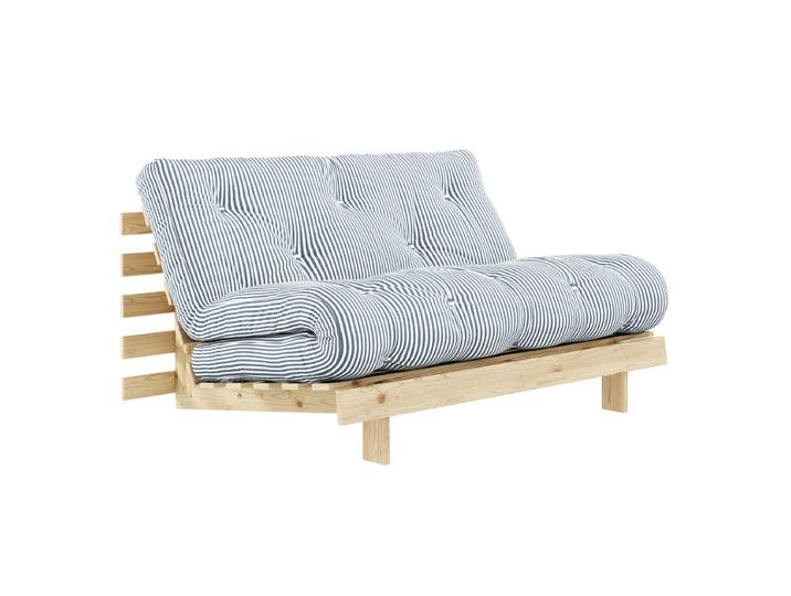 Karup - Roots Schlafsofa, 140 x 200 cm, Kiefer natur / beach blue