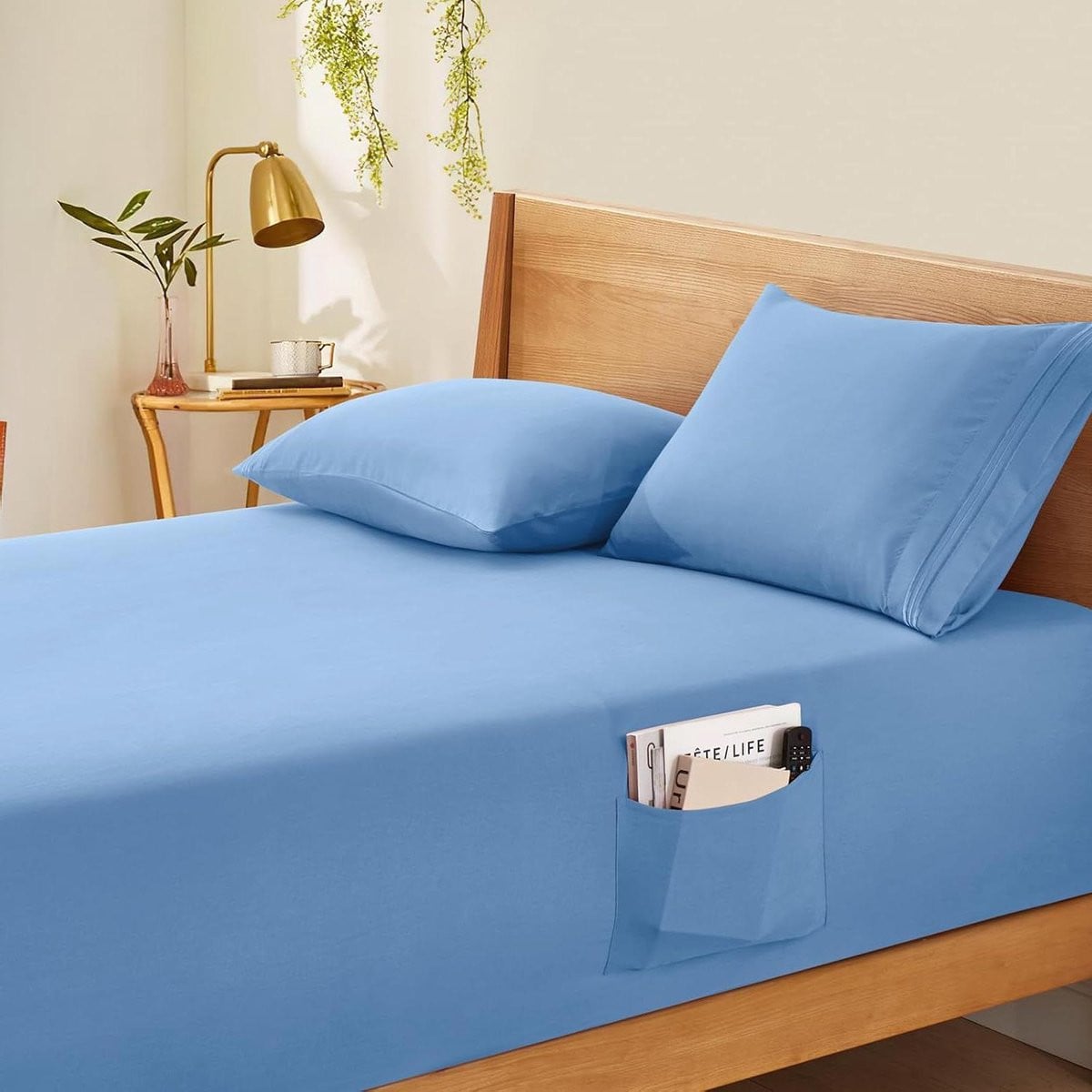 Blauw Hoeslaken Queen Size met extra diepe hoeken voor optimaal slaapcomfort