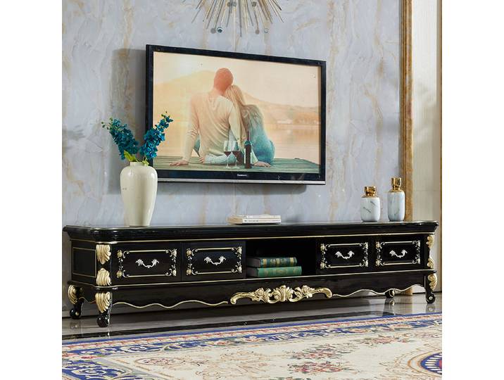 Meuble TV de luxe en bois massif européen, centre de divertissement de luxe pour salon, table TV, support de télévision, meubles pour la maison