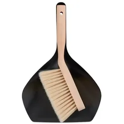 Relaxdays Kehrgarnitur Holz & Metall Hellbraun,Schwarz