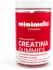Minimelis Creatine Gummies Morango 60 gomas