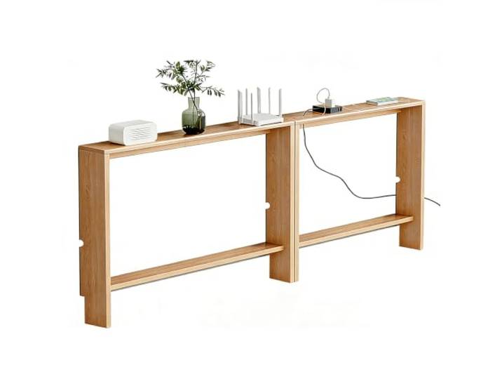 yurstcggh Schmaler Beistelltisch,Schmaler Sofatisch,Konsolentisch Schmal,Konsolentisch 200cm,Tisch Hinter Sofa,Sofatisch Für Kleinen Raum,Für Eingang,Flur,Foyer,Wohnzimmer 240×10×69cm Holzfarbton