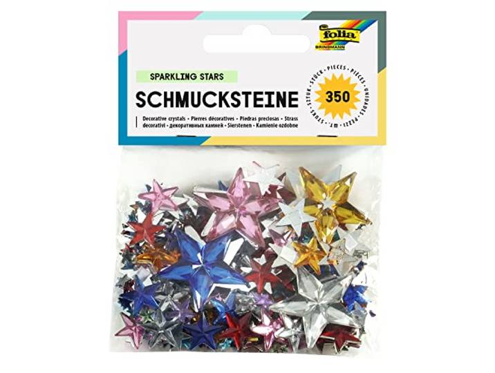 folia - Bringmann Folia 1243 - strass sterren, 350, verschillende kleuren