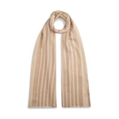 Modeschal TOMMY HILFIGER "ELEVATED CHIC", Damen, beige (classic beige), Web, Baumwollmischung, gestreift, Modetücher, Einheitsgröße