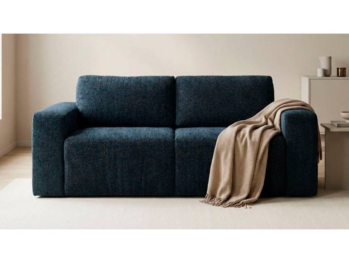 DOMO collection 2-Sitzer Nerio, 207 cm breit, minimalistisch, modern, formatabile Polsterung, Ausziehbar, Schlaffunktion