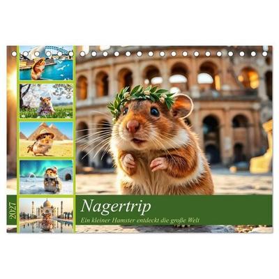 Nagertrip - Ein kleiner Hamster entdeckt die große Welt (Tischkalender 2027 DIN A5 quer), CALVENDO Monatskalender