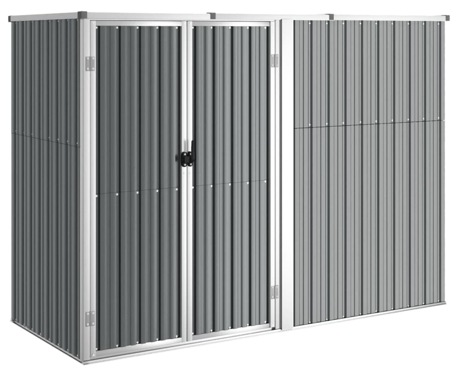 Werkzeugschuppen aus verzinktem Stahl - 225 x 89 x 161 cm - Gartenhaus - Abstellraum