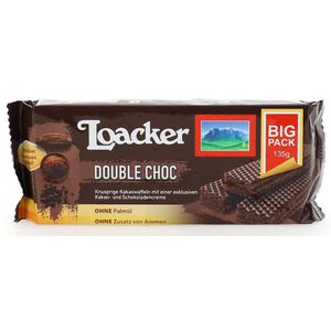 Loacker Waffeln Classic Double Choc, Waffelschnitte, mit Kakaocreme & Schokolade, 135 g