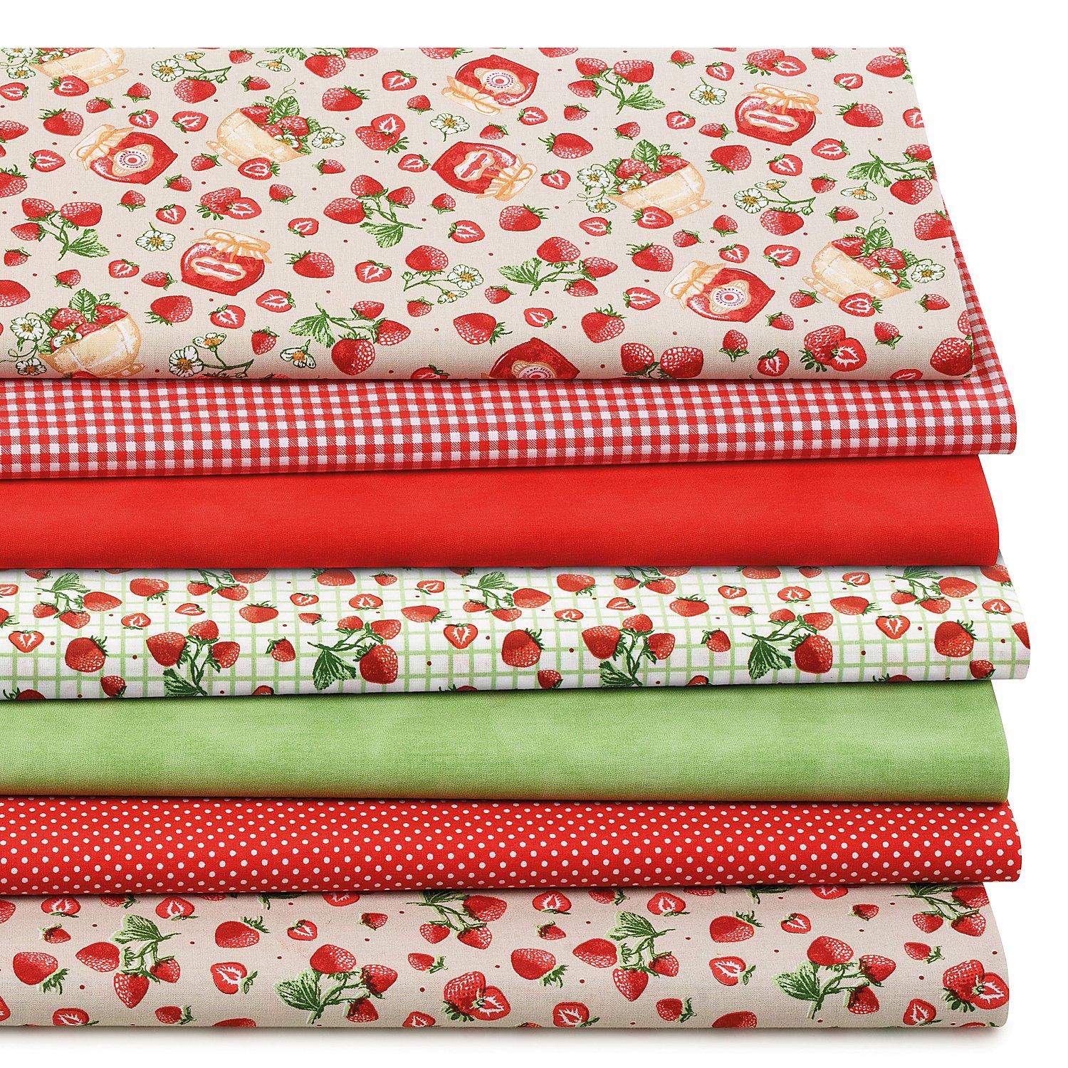 Patchwork- und Quiltpaket "Strawberry Farmhouse", rot-color
