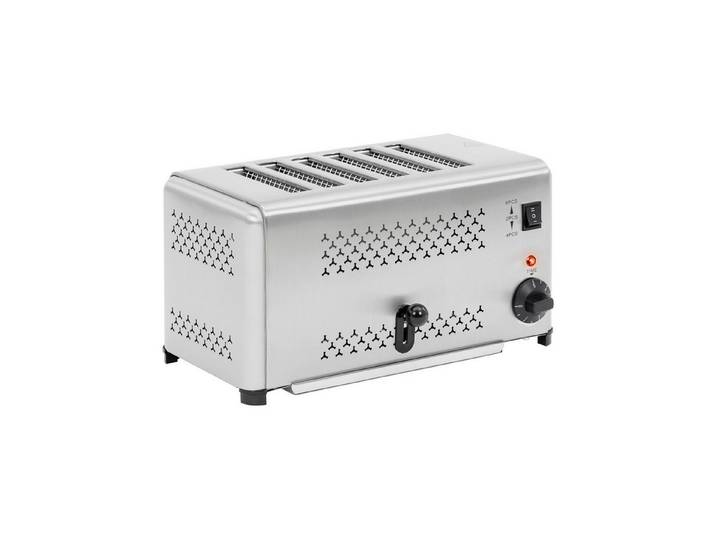 Royal Catering Toaster Gastronomie-Toaster 6 Scheiben 2500 W Timer Krümelschublade Edelstahl, 2500 W