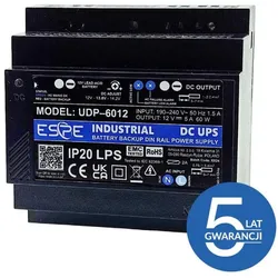 Espe, Spannungswandler, ZASILACZ IMPULSOWY BUFOROWY NA SZYNĘ DIN UDP-6012 12 V 60 W 5 A