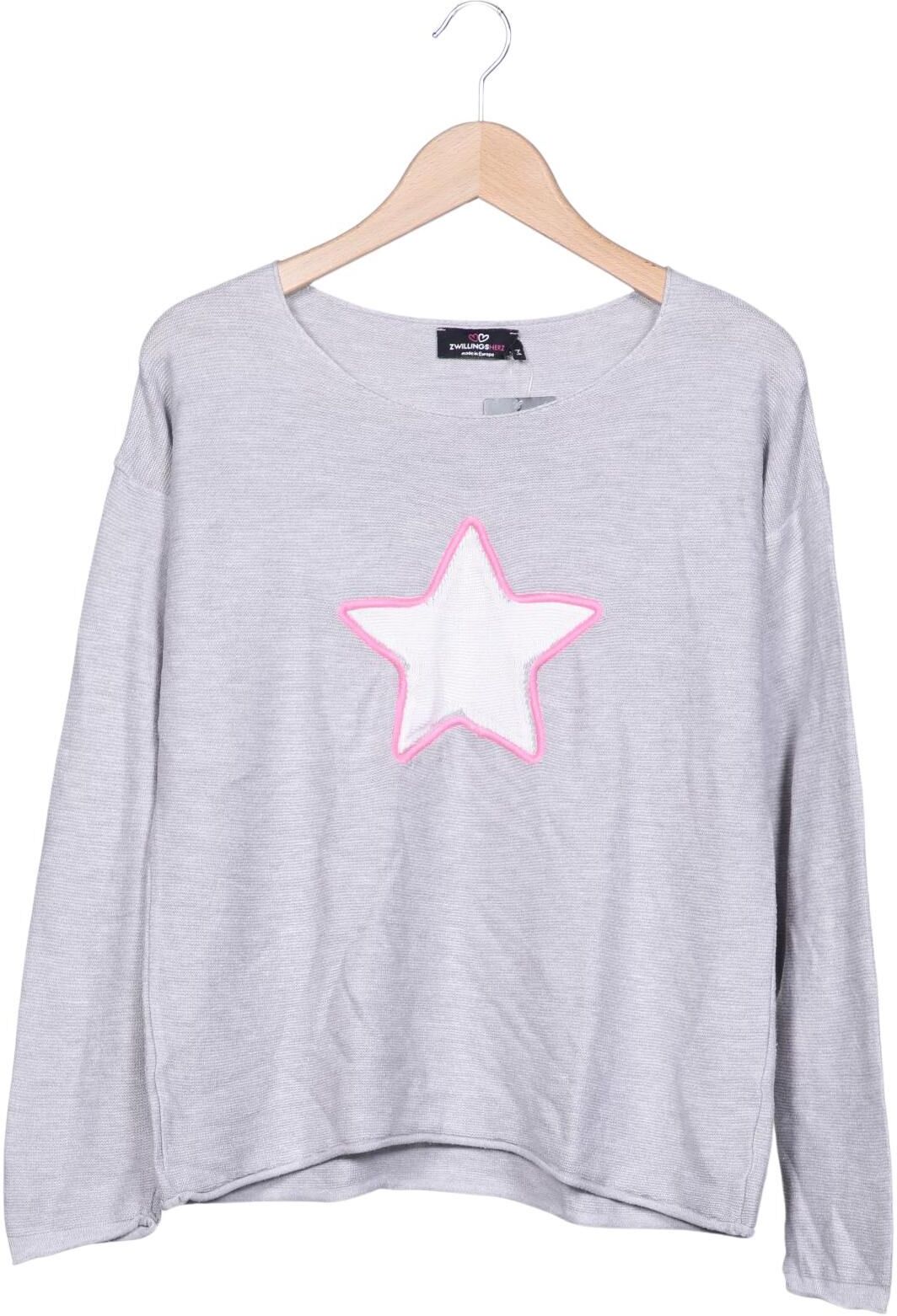 Zwillingsherz Damen Pullover, Grau, Gr. M, Synthetik / Baumwolle - Second Hand