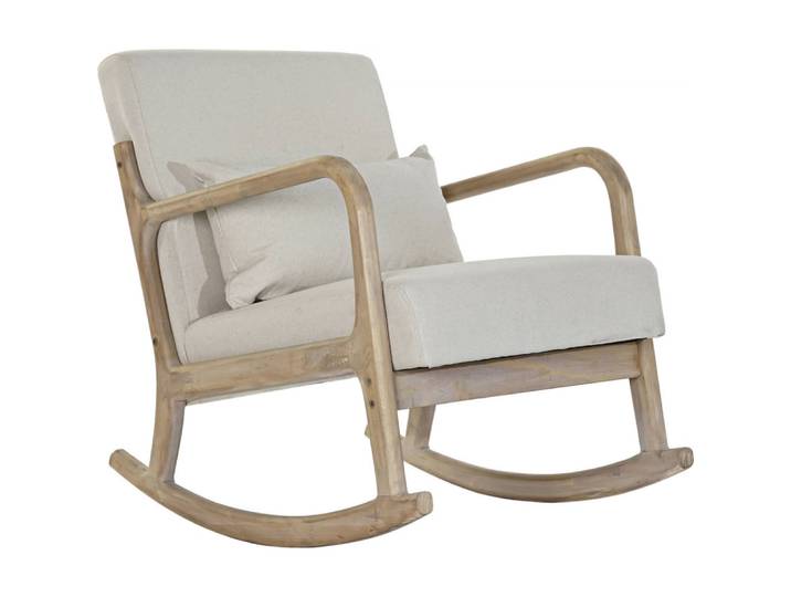 Fauteuil à bascule en lin sixties