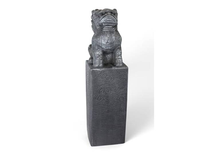 Arnusa Asiatische Drachen-Stele 79 cm – Wetterfeste Gartendeko in Steinoptik aus Polyresin – Japanische Statue für Garten, Teich & Terrasse