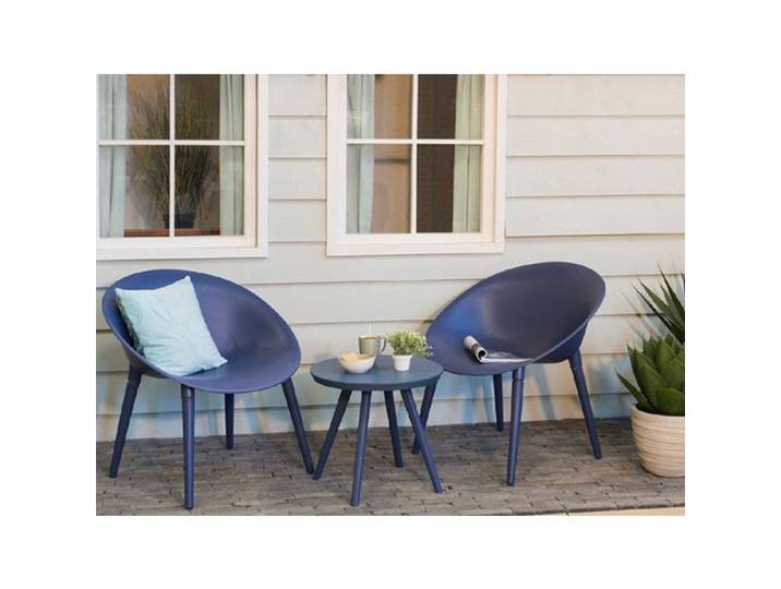 Salon de jardin en plastique Marbella bleu - Jardideco