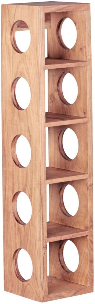 FineBuy Range-bouteilles pour 5 bouteilles en bois d'acacia, marron Marron 15x70x15cm