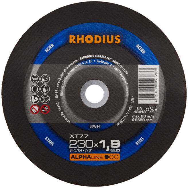 Disque de tronçonnage extra-fin Rhodius XT77 (209744)