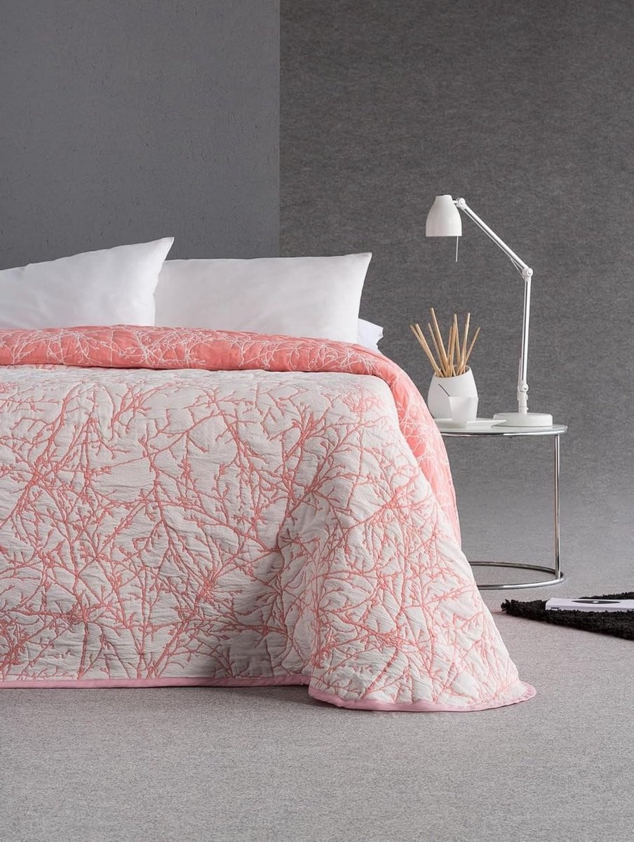 Zomersprei Jacquard Bedsprei Koraal - 205 x 270 cm