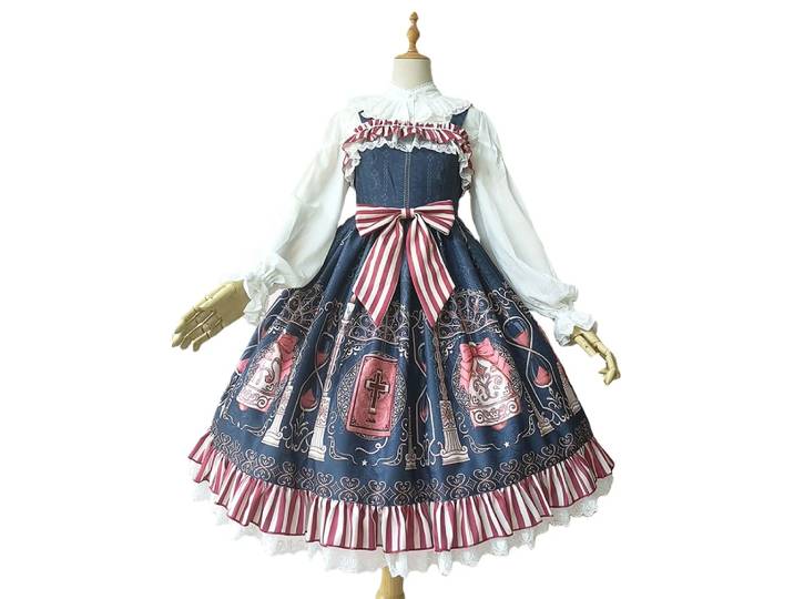 Holly School-Robe Lolita JSK Imprimée Croisée par Infanta