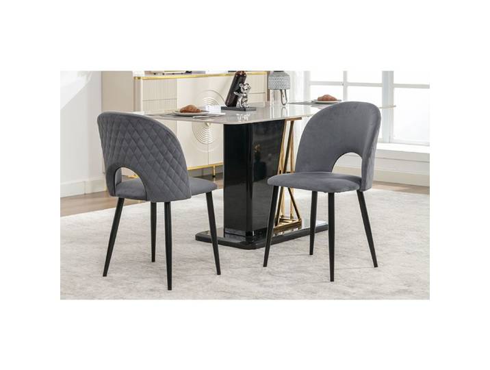 Feuille épaissie Fauteuil Chaises de salle à manger Design neuf de haute qualité (2 PCS) chaise rembourrée avec dossier Design ch
