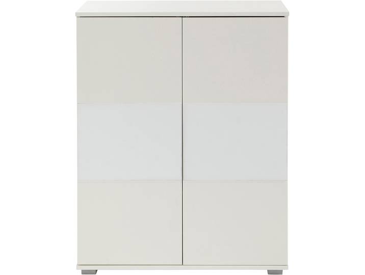 Hochkommode PRIESS, weiss (weiß, weißglas), B:82cm H:103cm T:38cm, Sideboards, Hochkommode