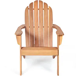 COSTWAY Adirondack-Stuhl, Gartenstuhl aus Akazienholz, für Garten/Terrasse, 160 kg Belastbarkeit (Natur)