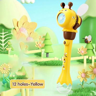 Uplift Treasures Automatic Light Up Bubble Machine For Kids yellow