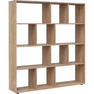 Vicco Bücherregal Pilar, sonoma eiche, aus Holz, 12 Fächer, 131,6 x 143 x 29cm