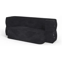 VitaliSpa, Sofa + Bettsofa, Sofa Lille, Schwarz, 190 cm mit Schlaffunktion