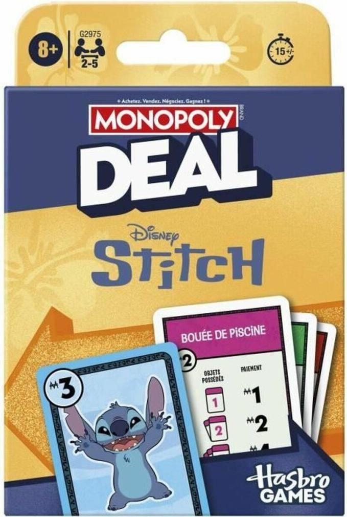 Hasbro Monopoly Deal Stitch kaartspel voor kinderen vanaf 8 jaar