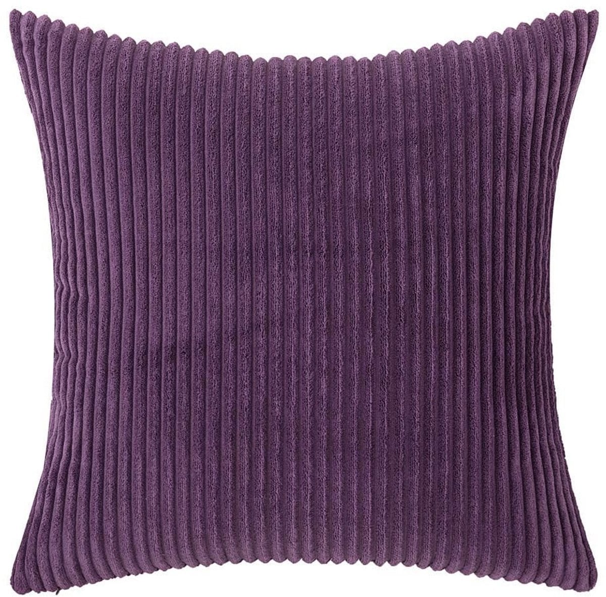 Dailygoods Kussensloop Set van 2 - Effen Gestreept Corduroy - 40 x 40 cm