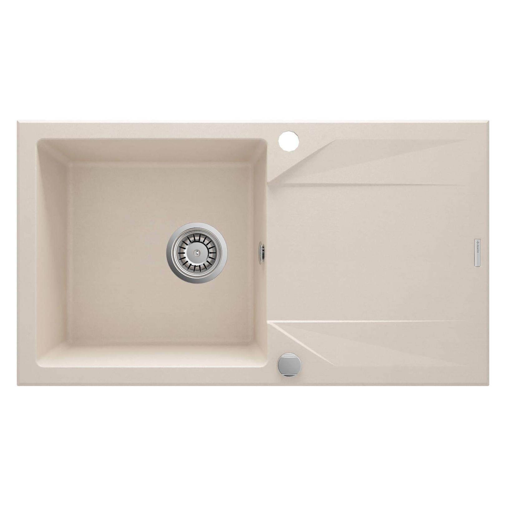 Deante 1-Becken-Granitspüle mit Abtropffläche (Einbauspüle mit Abtropffläche, 82 cm, 82 cm) (ZQJ 5113)