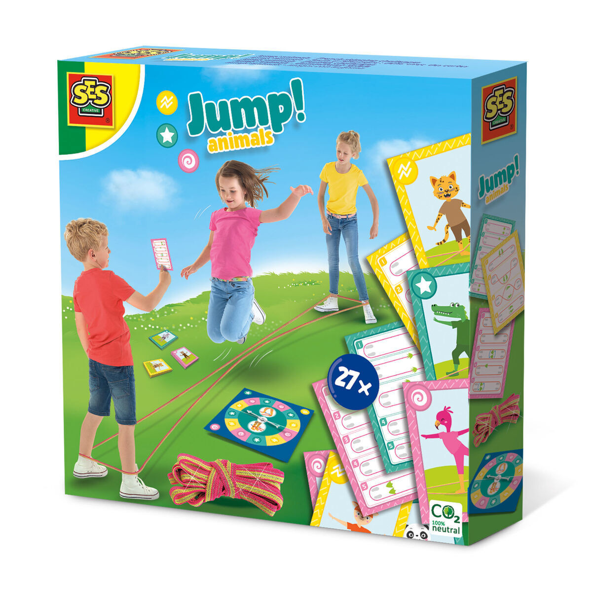SES Creative Jump! Animals Card Game - Bungee Jumping voor kinderen vanaf 3 jaar