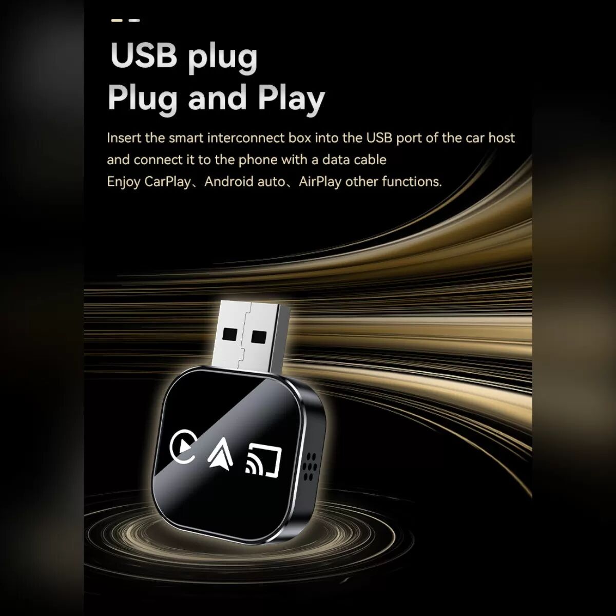 INF Kabellose CarPlay/Android Auto/Mirror Link Box Q1AS - Orange 3-in-1 Adapter