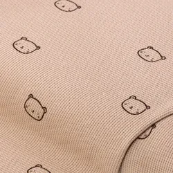 Baumwoll-Waffeljersey "Bär" mit Elasthan, braun-color