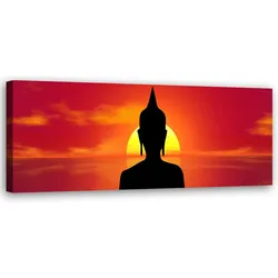 WANDBILD buddha sonnenuntergang