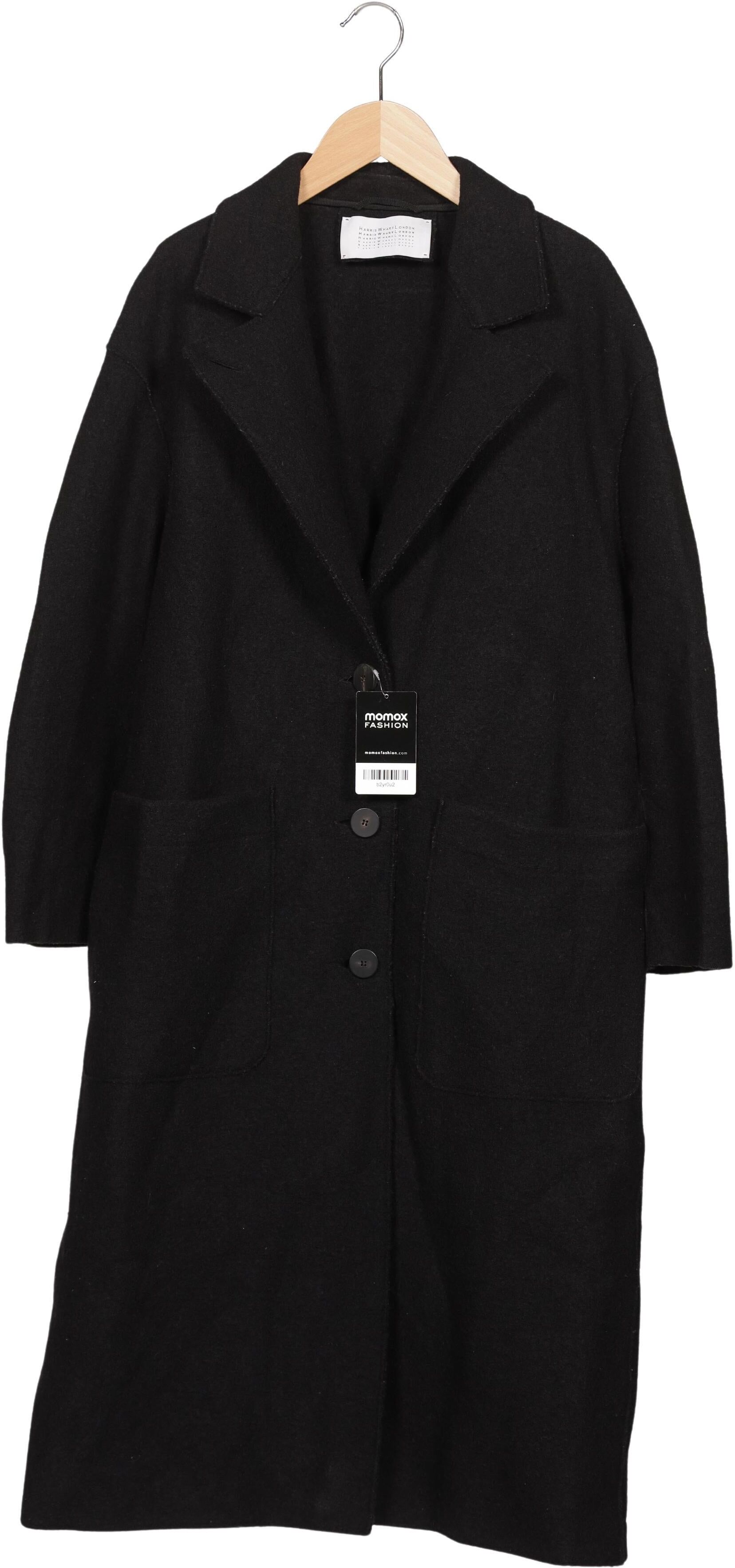 Harris Wharf London Damen Mantel, Schwarz, Gr. EU 34 (IT 40), Schurwolle - Second Hand