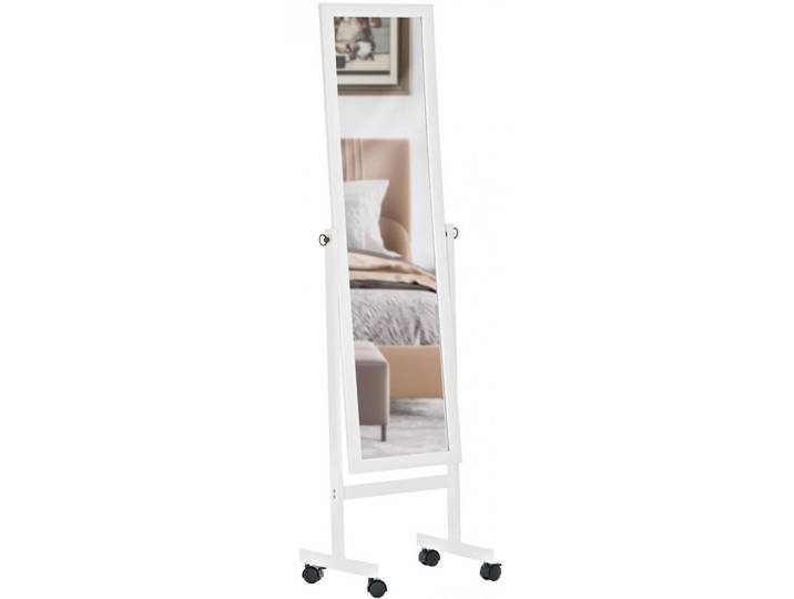 CLP Standspiegel eckig 45/30/150 cm Holz Weiß, 45x150x30 cm, Spiegel, Standspiegel