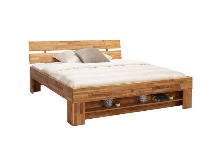 Carryhome Bett, Wildeiche, Holz, Wildeiche, massiv, 180x200 cm, Schlafzimmer, Betten, Doppelbetten