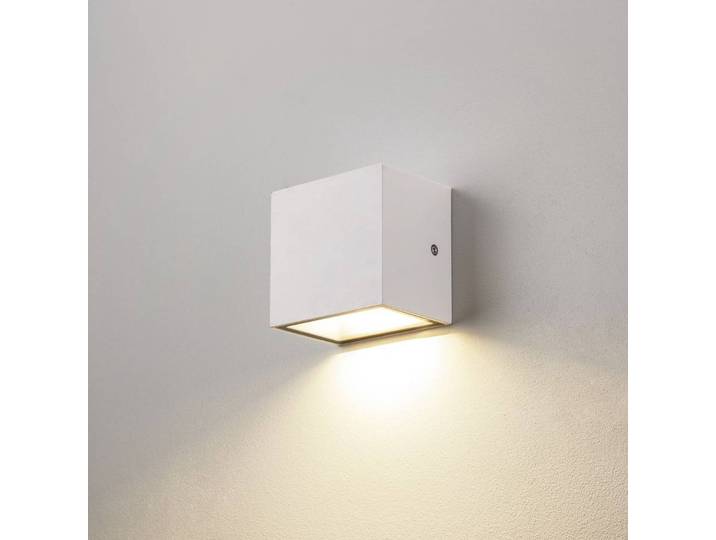 SLV LED Außenwandleuchte Sitra Single, weiß / opal, Aluminium, Modern, Wandlampe