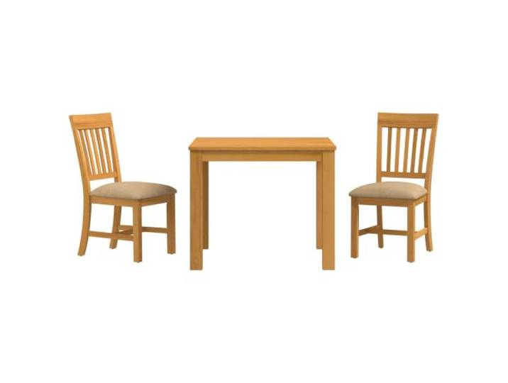 KTHLBRH 3-teiliges Esszimmer-Set, beige, massives Eichenholz Minimalistisches Design, gepolsterte Sitze, einfache Montage, Reinigung mit feuchtem Tuch, moderner Stil