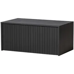 Lowboard New Gravure aus Kiefernholz, skandinavisches Design, schwarz lackiert, 88 cm breit