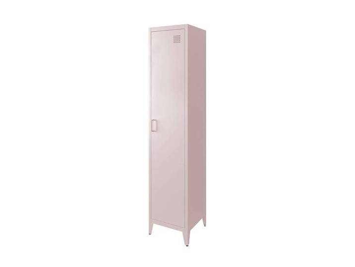 Armoire chambre en acier rose. 4 espaces de rangement. casier