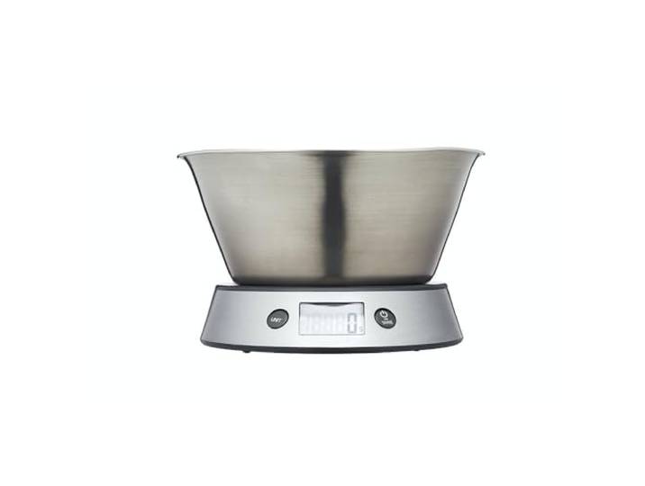 KitchenCraft Taylor Pro Digitale Keukenweegschaal Met Kom, 23 x 21 x 9 cm, Roestvrij Staal En Plastic - Zilver