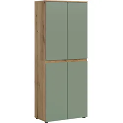 Garderobenschrank Scarpa Graugrün/Eiche
