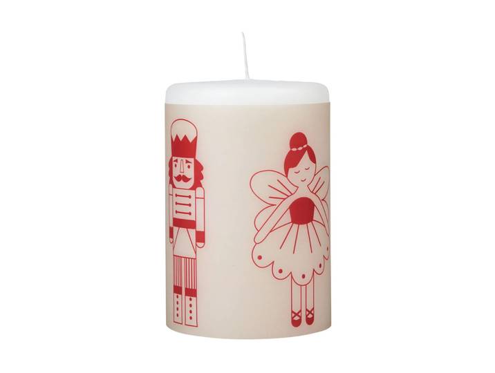 Broste Copenhagen Bougie Fairy Tale 12 cm Blanc-rouge