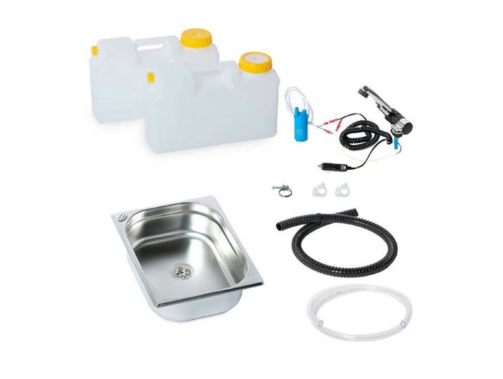 ad-ideen Waschbecken 12V Miniküche Camping Bausatz 325x265x100mm London Hymer VW