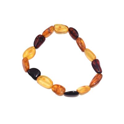Armband FIRETTI "Schmuck Geschenk Armschmuck Armkette Bernstein Lebensfreude", braun (braun, mehrfarbig, braun, mehrfarbig), Armbänder, Damen, 20cm, Bernstein Silikon, Bernstein, Silikon, Armband, Made in Germany - mit Bernstein